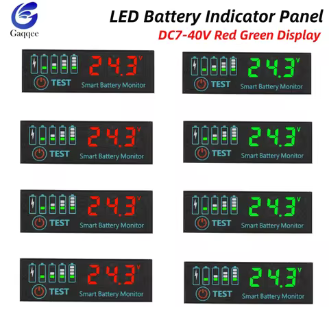 1/5Pcs LED Voltage Tester Mini Battery Indicator Panel For Acid Lithium Battery Electric Vehicles Vo