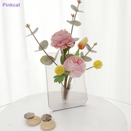 Pinkcat Modern Rectangle Flower Vase Ins Clear Acrylic Photo Frame Vase Living Room Office Vase Flower Holder Desktop Home Decoration SG