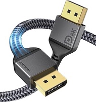 DisplayPort Cable 1.4, Maxonar 8K 16Ft/ 5M DP to DP Cable Cord (8K@60Hz 7680x4320, 4K@144Hz, 2K@240Hz) HBR3 High Speed for Odyssey G9 CHG90, PC, Laptop, TV Gaming Monitor - Grey