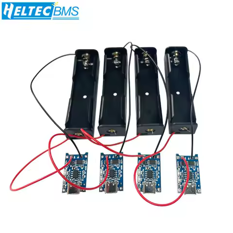 1S 2S 3S 4S 18650 Power Battery Storage Case Box Holder with TP4056 type-C DIY battery charge system