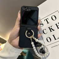 Stylish Retro PU Leather Samsung Galaxy Z Flip7 6 5G Protective Folding Back Cover for Z Flip3 4 5 5