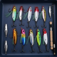 Iron Plate Hard Bait with Blue Blade, 6066 Treble Hook, Long-Cast for Crappie & Bass