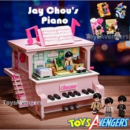 Creative DIY Fun Toys Jay Chou's Piano Life Building Blocks Multi-scene Linkage Switching 4 Minifigures Girl Toy Gifts