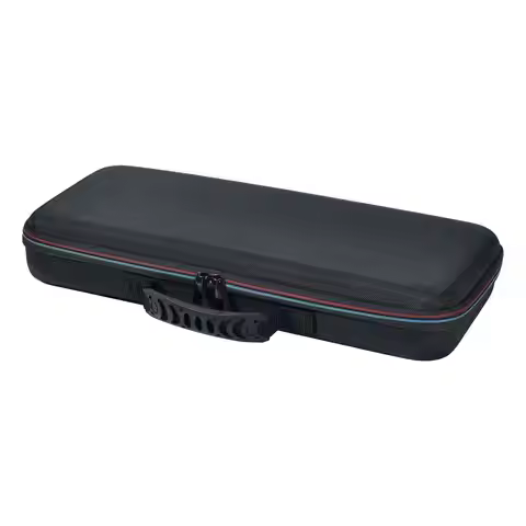 Black Keyboard Storage Bag Double Zipper Hard Case Lightweight Protective for 75 Percent Mechanical 