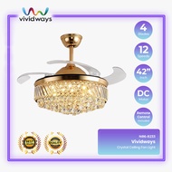 K2 VIVIDWAYS CRYSTAL LIGHT CEILING FAN N86