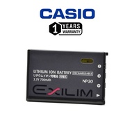 CASIO NP20 NP-20 BATTERY ORIGINAL (1 YEARS WARRANTY)