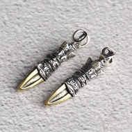 S925Silver Unique Tibetan Style Puba Pendant Four Sides Demon-Slaying Vajra Solid Pendant Vajra Vajr