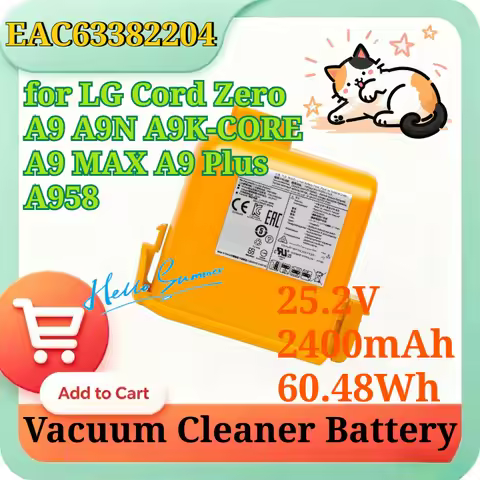 EAC63382204 25.2V 2400mAh 60.48Wh Li-ion Replacement Battery for LG Cord Zero A9 A9N A9K-CORE A9 MAX