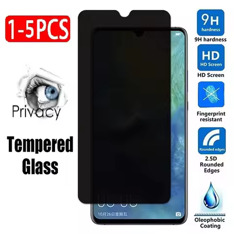 1-5Pcs Privacy Tempered Glass Screen Protector for Vivo V2111 Y02A Y10 Y15A Y76 Y53S V21 V21E Y22S Y
