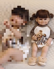 55CM Silicone Mềm Vinyl Búp Bê Cho Bé Gái 3D Sơn Cười Tái Sinh Bé Gái Đồ Chơi Toàn Thân Búp Bê Trẻ E