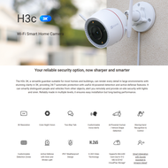 EZVIZ H3c 3K & 2K WiFi Outdoor CCTV Wireless Camera | Color Night Vision AI Detection Siren Cloud & 