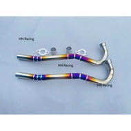 Welded Titanium Muffler Mounted with Zinc Muffler for Fuled Wave 125i A110 2017 2024 Fom Thong Size 