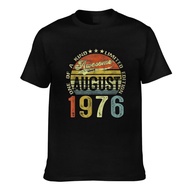 44 Years Old August 1976 Birthday Round Neck Tee Men Gift