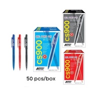 {DOSSVETT}ASTAR CS900 BALL POINT PEN 1.0MM BLACK/BLUE/RED 50 pcs/box