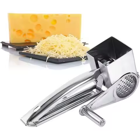 Stainless Steel Cheese Grater Handheld Manual Rotary Butter Shredder Multifunctional Fruits Cheese S