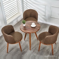 Milk Tea Shop Leisure Round Table Negotiation Modern Solid Wood Chair Creative Small Apartment Nordi