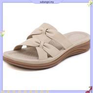 XES Ladies BSLCYS530 Plat Slide Wedge Sandals ( Beige/ Khaki )