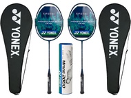 2X Yonex NanoFlare 800 Play Pre Strung Badminton Racquet (Deep Green) Bundled with One Tube of Yonex