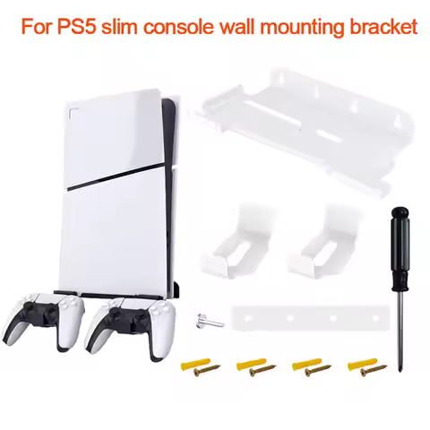 For Sony PS5 Slim Wall Mounted And Controllers Stand Vertical Holder Kits for Sony PS5 Slim Game Con