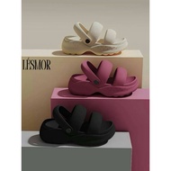Two way strap soft rubber base sandal(6cm heel）