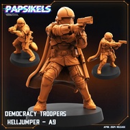 Helljumper A9-Democracy Troopers-Humanoid Human/32mm scale 3D printed miniature PSK