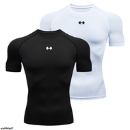 ◐♨Compression T Shirt Men Summer Sportswear Running T-shirt Elastic Quick Dry Sport Tops Tee Athleti