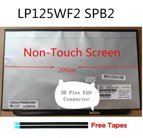 12.5'' Laptop LCD Screen LP125WF2(SP)(B2) LP125WF2-SPB1 EDP 1920x1080 IPS Display for Lenovo Thinkpa