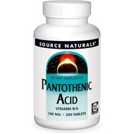 Source Naturals Pantothenic Acid 100 mg Vitamin B-5 Dietary Supplement - 250 Tablets