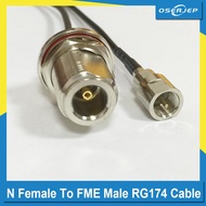 New N Female bulkhead Switch FME Male Plug RG174 Jumper Cable 20CM