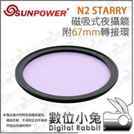 數位小兔【SUNPOWER N2 STARRY 磁吸式夜攝鏡 附67mm轉接環】高透光 低反射 星空濾鏡 光害濾鏡 低偏色 抗光害 夜景