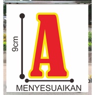 9CM Single Alphabet Letter Vinyl CUTTING Sticker