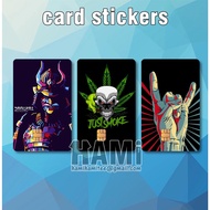 CARD STICKER - KAD STICKER - SAMURAI ROCK JOKER SKULL GAME MAN COOL STICKER  - ACCESS CARD SKIN COVE