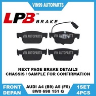 [FRONT BRAKE PAD] AUDI A4 (B9/8W5) A5 (F5) (8W0 698 151 Q) LPB Semi Metallic