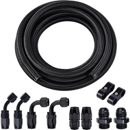 EVIL ENERGY 10AN Fuel Line Kit, 10AN Hose Nylon Braided Fuel Line Hose Fitting Kit With 10PCS Swivel