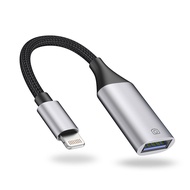 IVSHOWCO Lightning to USB Camera Adapter [Apple MFi Certified], iPhone/iPad to USB Female OTG Cable 