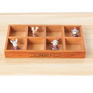 Aymhouse Eight Compartments 8 Storage Box Log Organizing Wooden Desk Old Wood Color Dark Daily Groce