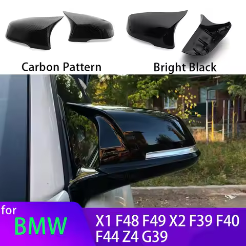 Carbon Fiber Style Black Rearview Side Mirror cover Caps for BMW X1 F48 X2 F39 F40 F53 F44 Z4 G39 To