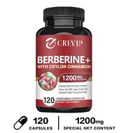 Premium Berberine HCl 1200 mg 120 Capsules - Plus Pure Ceylon Cinnamon Berberine HCl Root Supplement