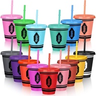 Rtteri 15 Pcs Crayon Cups with Lid and Straw Back to School Tumblers Teacher Appreciation Gift Bulk 