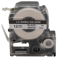 5 Pack Replace -4WBN LC-4WBN9(SS12KW) Label Tapes for  LabelWorks LW300 LW400 LW500 LW700 Black On W