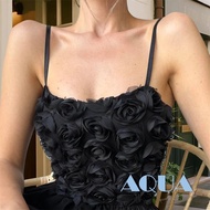 ANANA Women's 3D Flower Scoop Neck Spaghetti Strap Tank Top