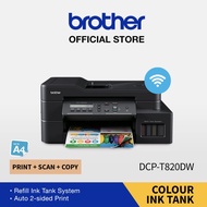 Brother DCP-T820DW A4 3-in-1 Wireless Colour Ink Tank Printer | Refill Ink Tank | Print, Scan, Copy,