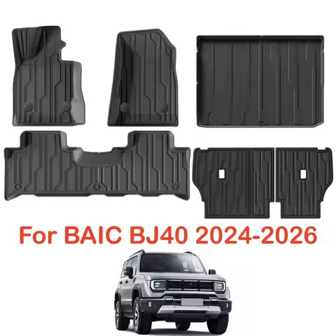 For BAIC BJ40 2024 2025 2026 Car Floor Mats Trunk Mat Waterproof TPE Carpet Cargo Liner All Weather 
