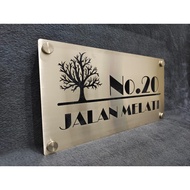 #304 Stainless Steel Outdoor House Number Plate | 不锈钢門牌定制 | Keluli Nombor Plate Rumah (Fully Customized)