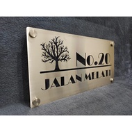 #304 Stainless Steel Outdoor House Number Plate | 不锈钢門牌定制 | Keluli Nombor Plate Rumah (Fully Customi