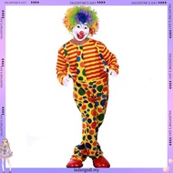 Adult Circus clown Costume Halloween Fancy Clown Men Colorful Carnival Clown Costume