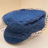 DIOR 深藍色網狀報童帽 59