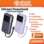 UGREEN Power Bank with Screen Display Uno Built-In Cable 30W Fast Charging Powerbank PB511 PB522