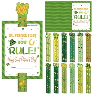 [Main] 24 Sets St. Patri's Day Gifts Bulk Shamro Luy Clover Rulers With Cards Irish Day Ireland Gift