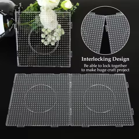 5mm Fuse Beads Pegboards Large Plastic Bead Pegboard Fuse Beads Boards with Beads Square Peg Boards 